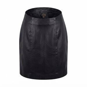 Byrnes & Baker Black Vintage Leather Mini Skirt Size 8 (Fits Modern Size 0) Y2K